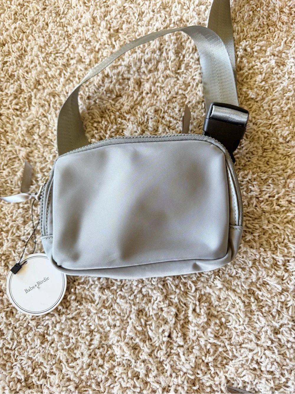 Baby + Birdie Gray Crossbody Bag with Adjustable Strap